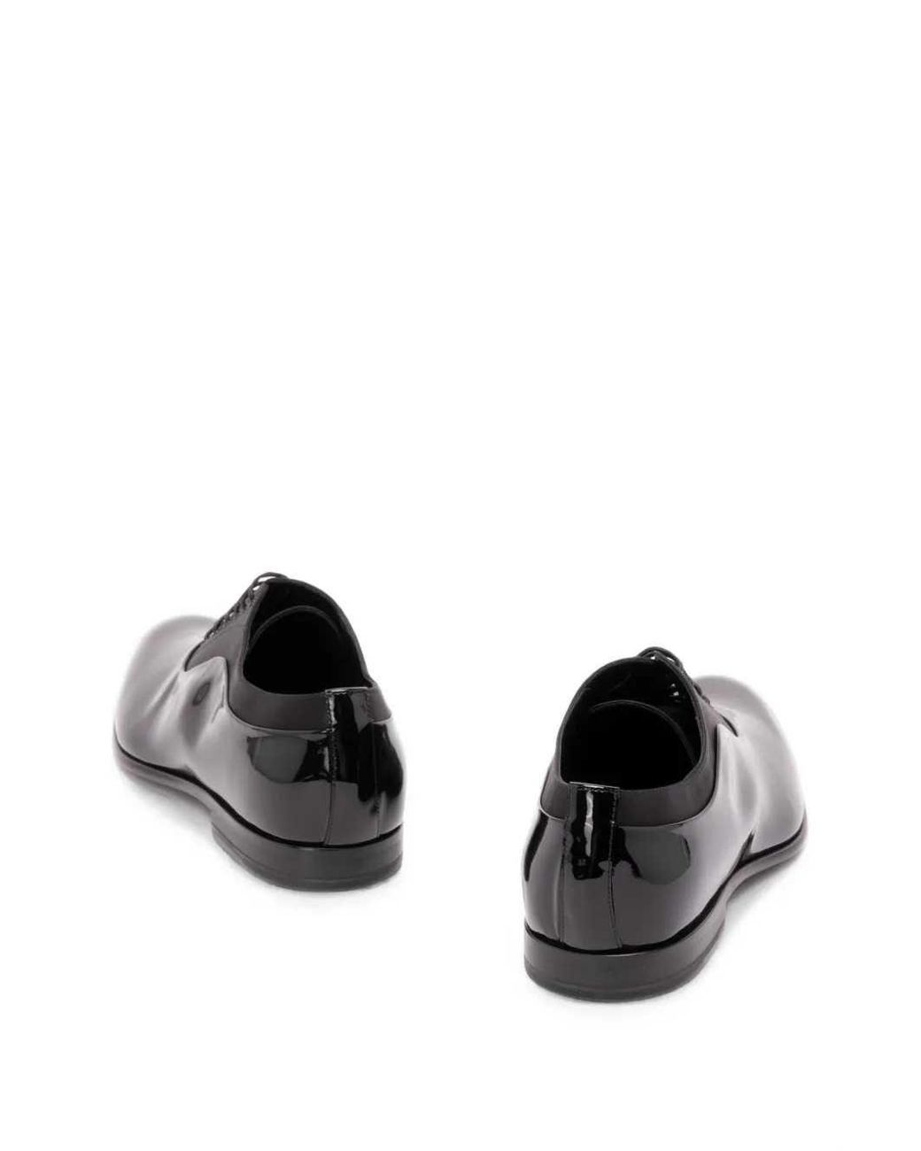Dolce & Gabbana Black Patent Leather Lace-Up Shoes for men