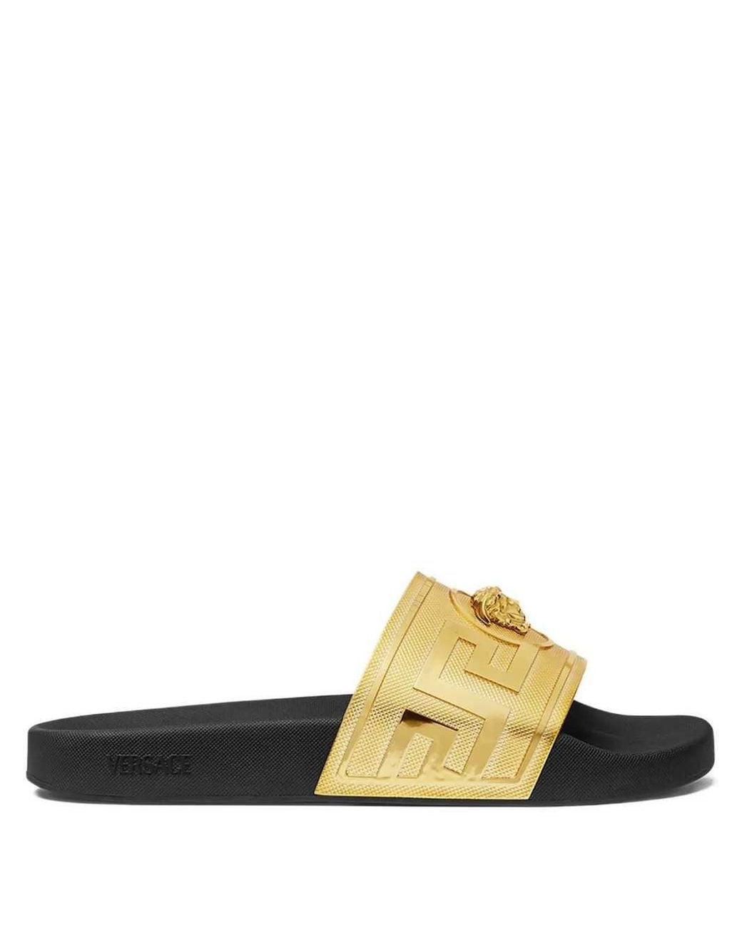 Versace Metallic La Medusa Rubber Slides for men