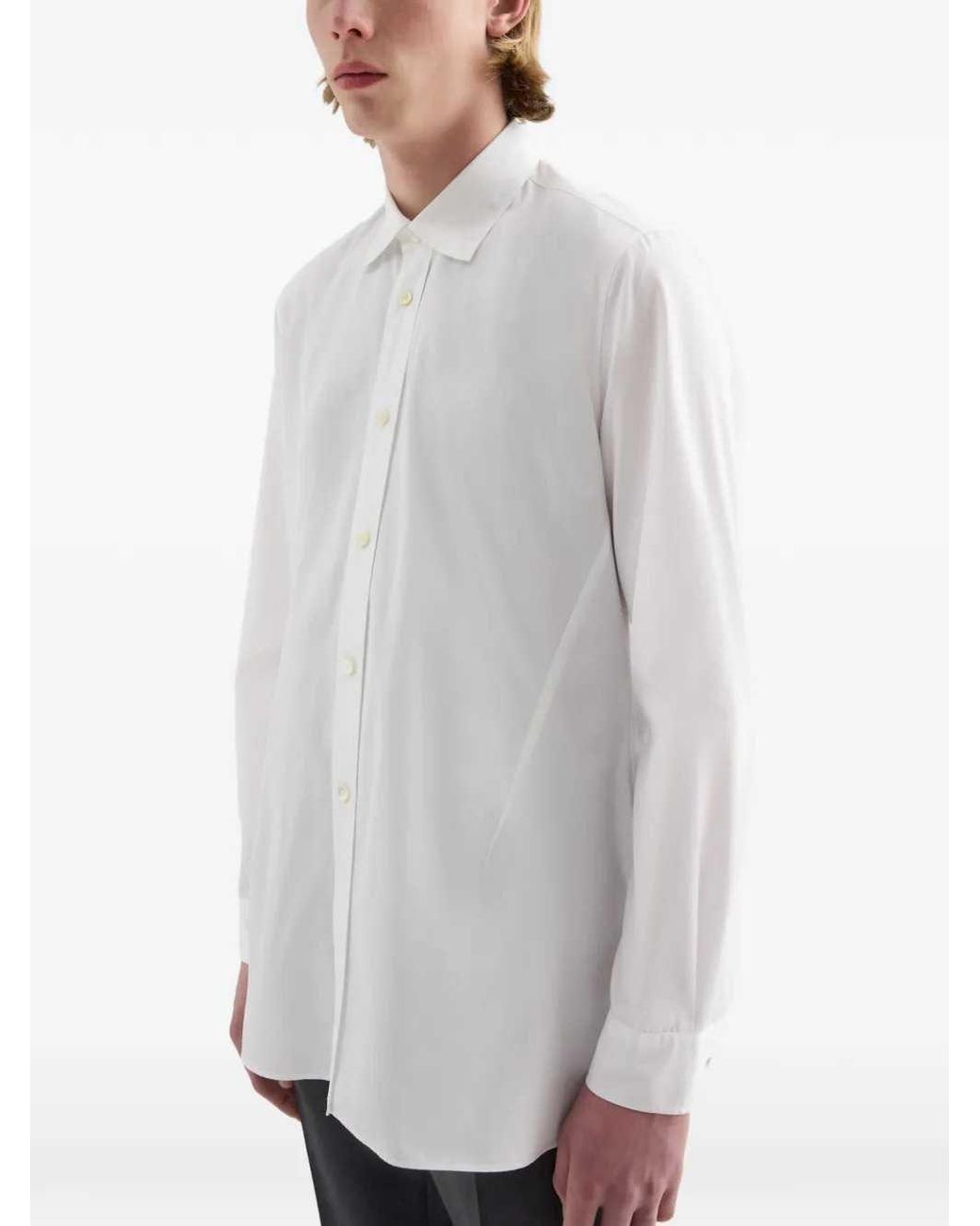 Jil Sander White Cotton Poplin Shirt for men