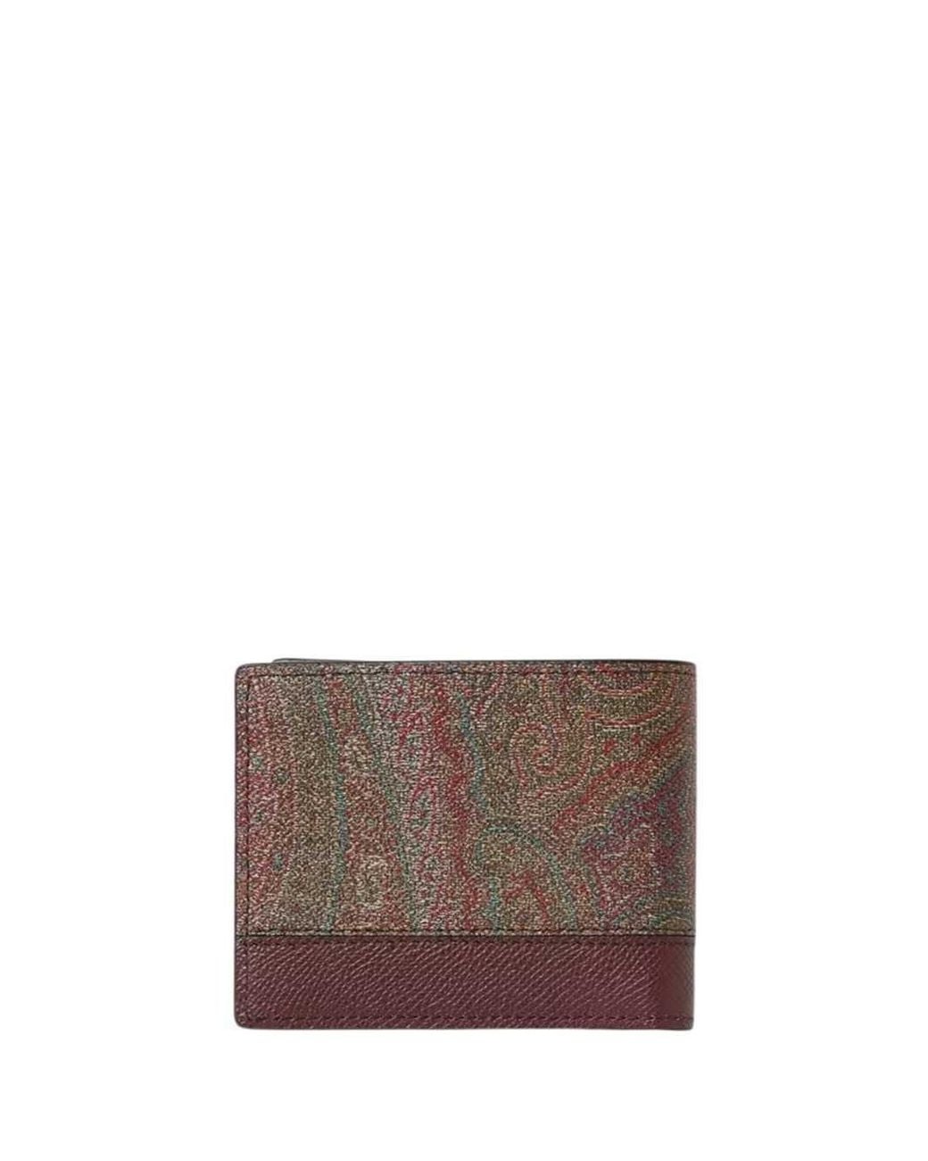 Etro Brown Arnica Bi-Fold Wallet With Leather Insert for men