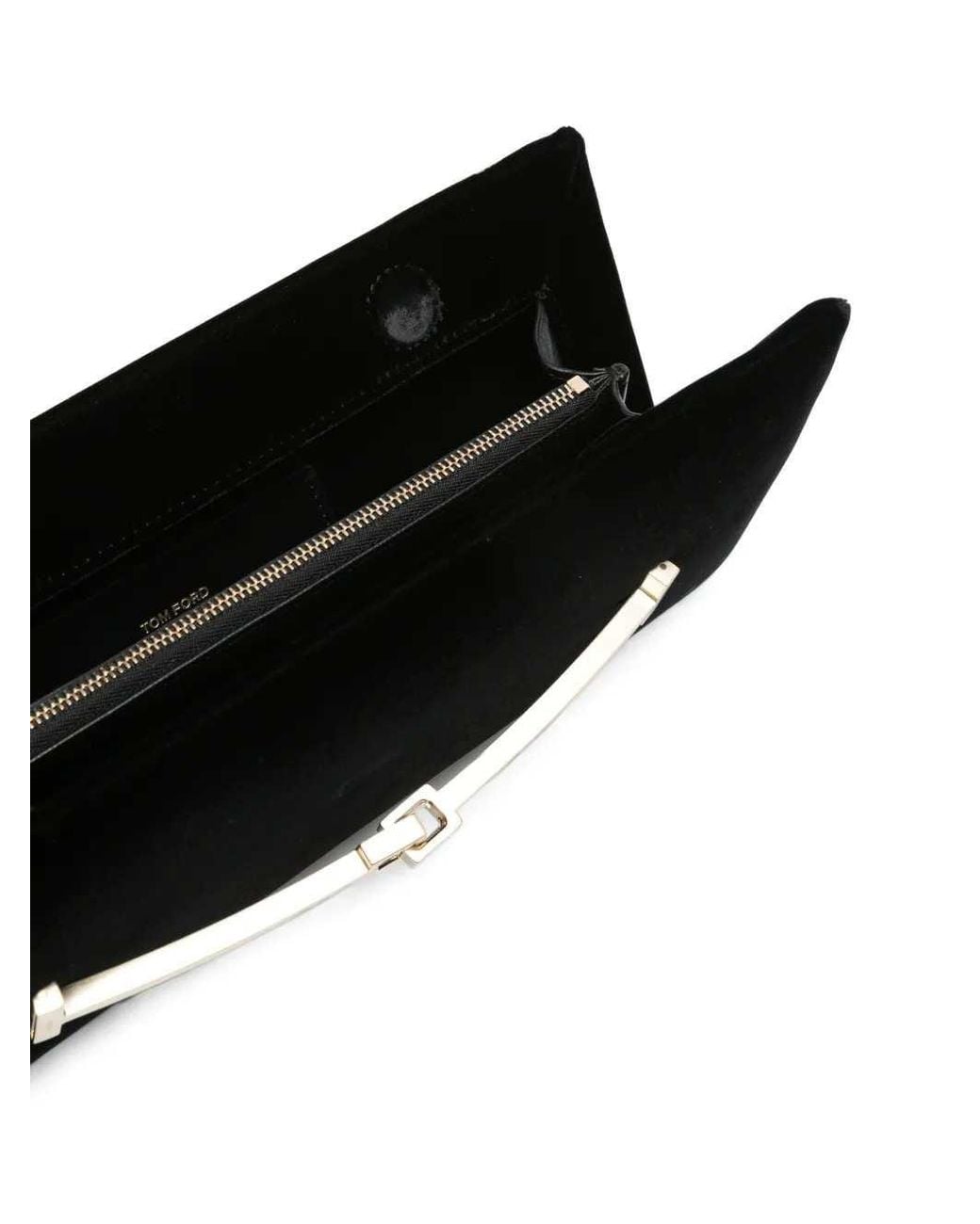 Tom Ford Black Velvet Clutch With T-Strap
