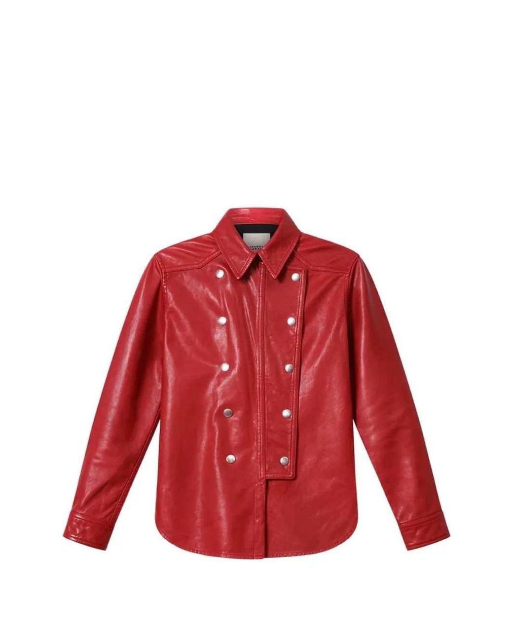 Isabel Marant Red Marant Valdy Snap-Button Leather Shirt