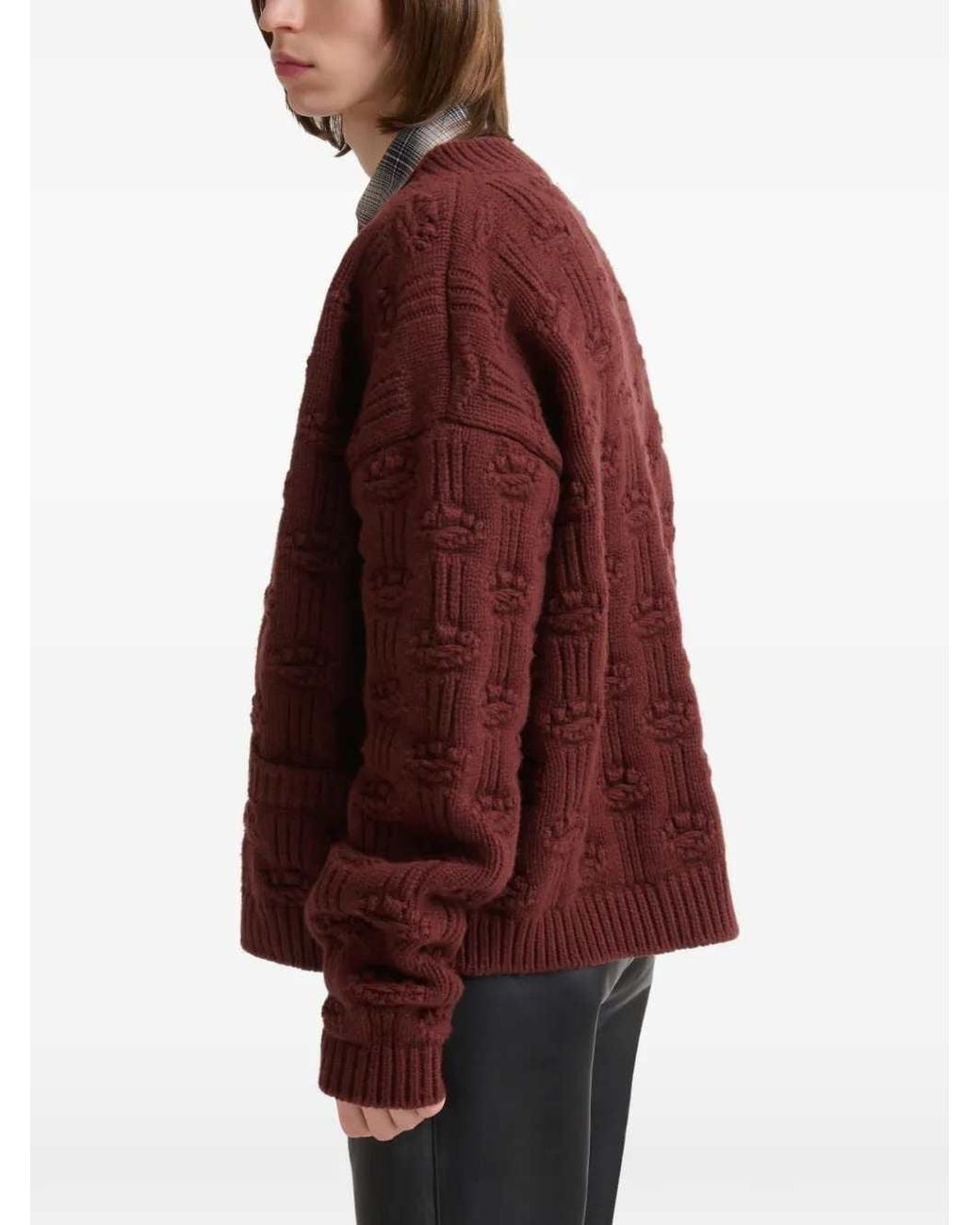 Marni Purple Wool And Cashmere Fisherman Cardigan for men