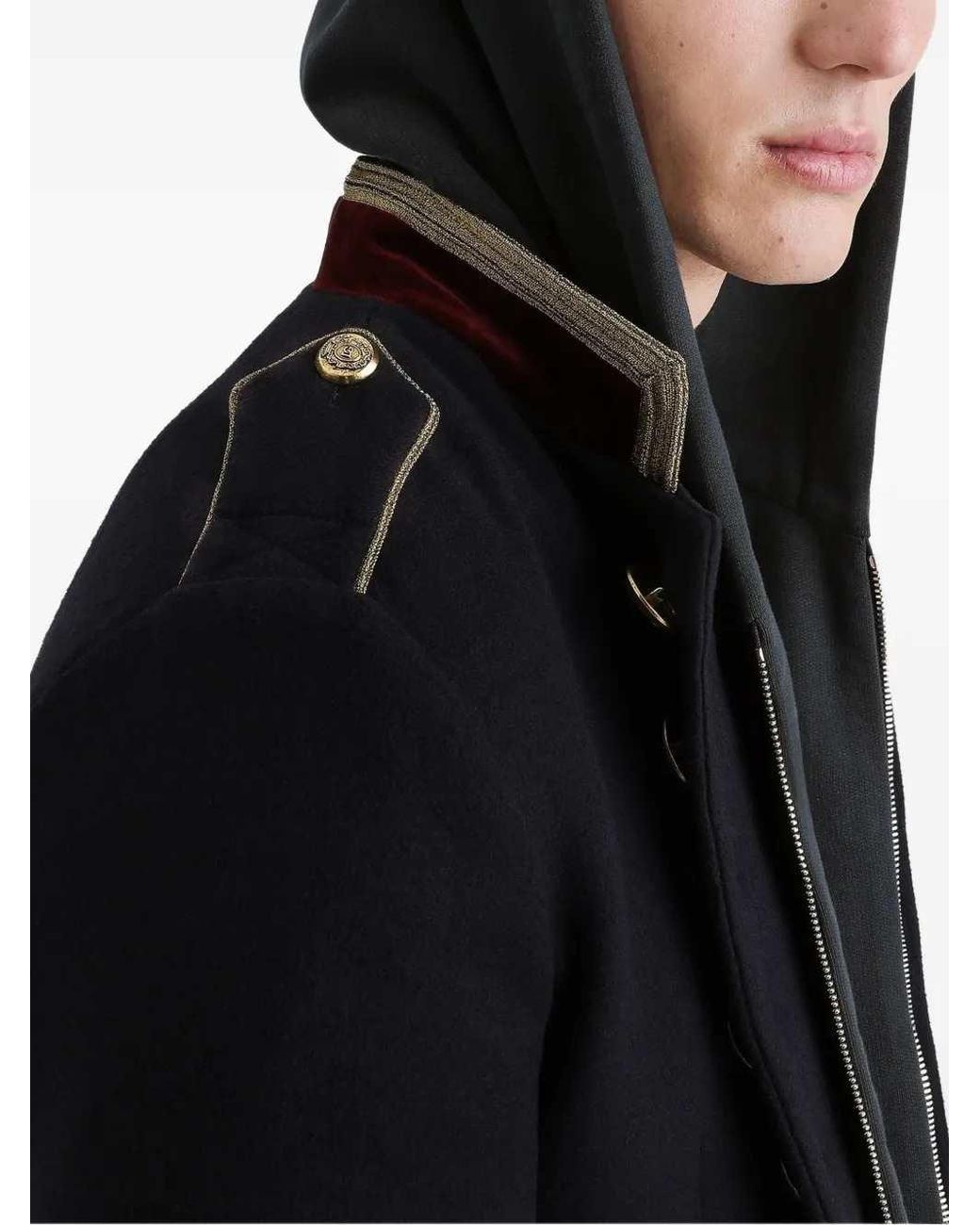 Dolce & Gabbana Black Wool Coat for men