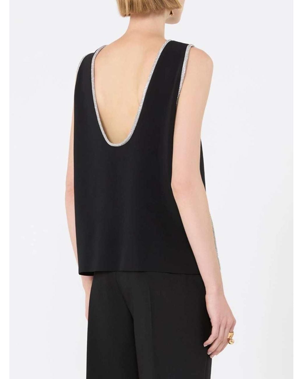 Sportmax Black Sleeveless Viscose Top