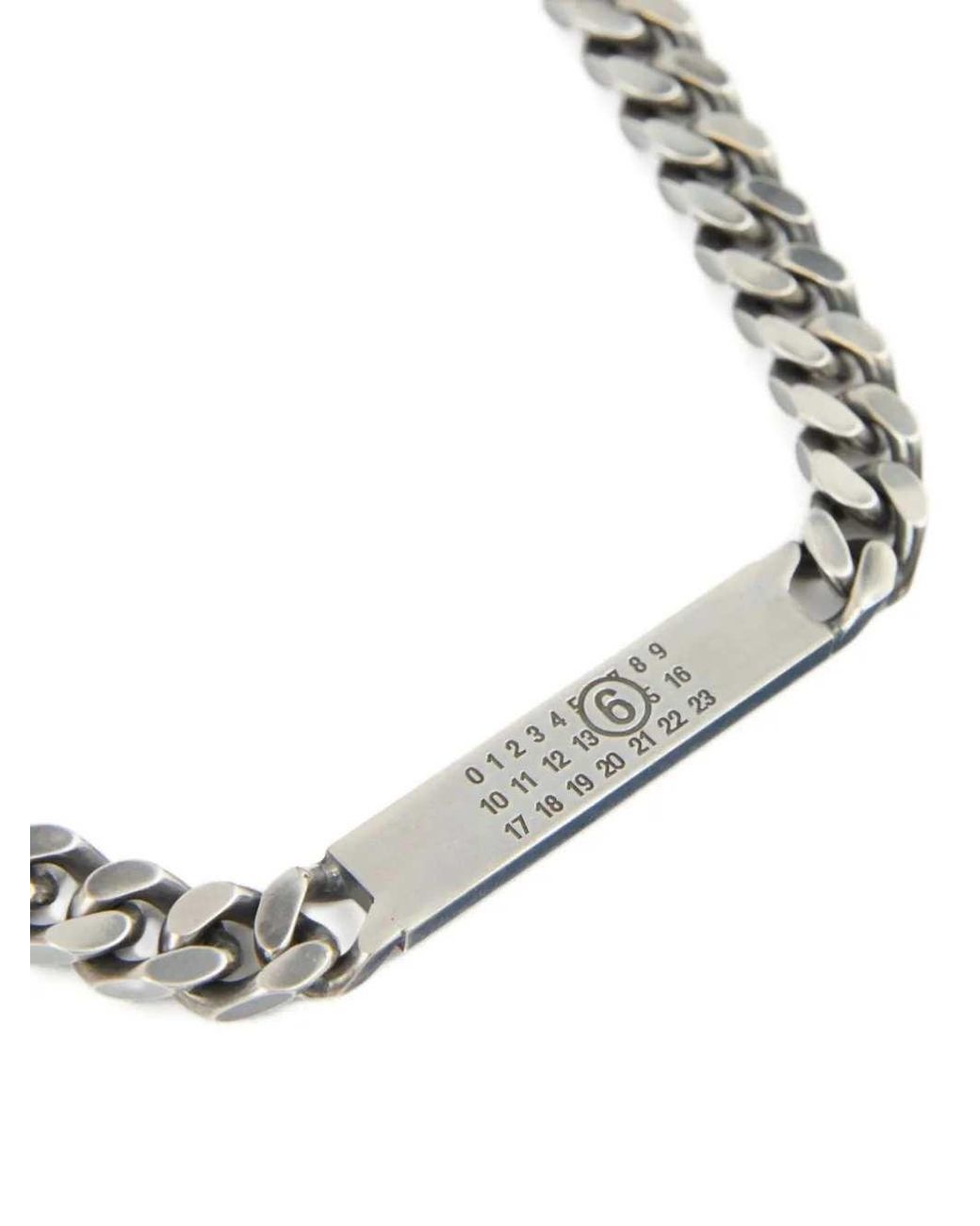 MM6 by Maison Margiela Metallic Logo Necklace for men