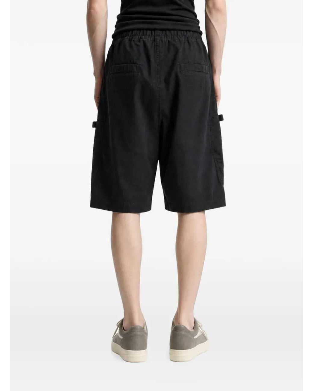 Rick Owens Black Drkshdw Bauhaus Shorts With Drawstring And Multiple Pockets for men
