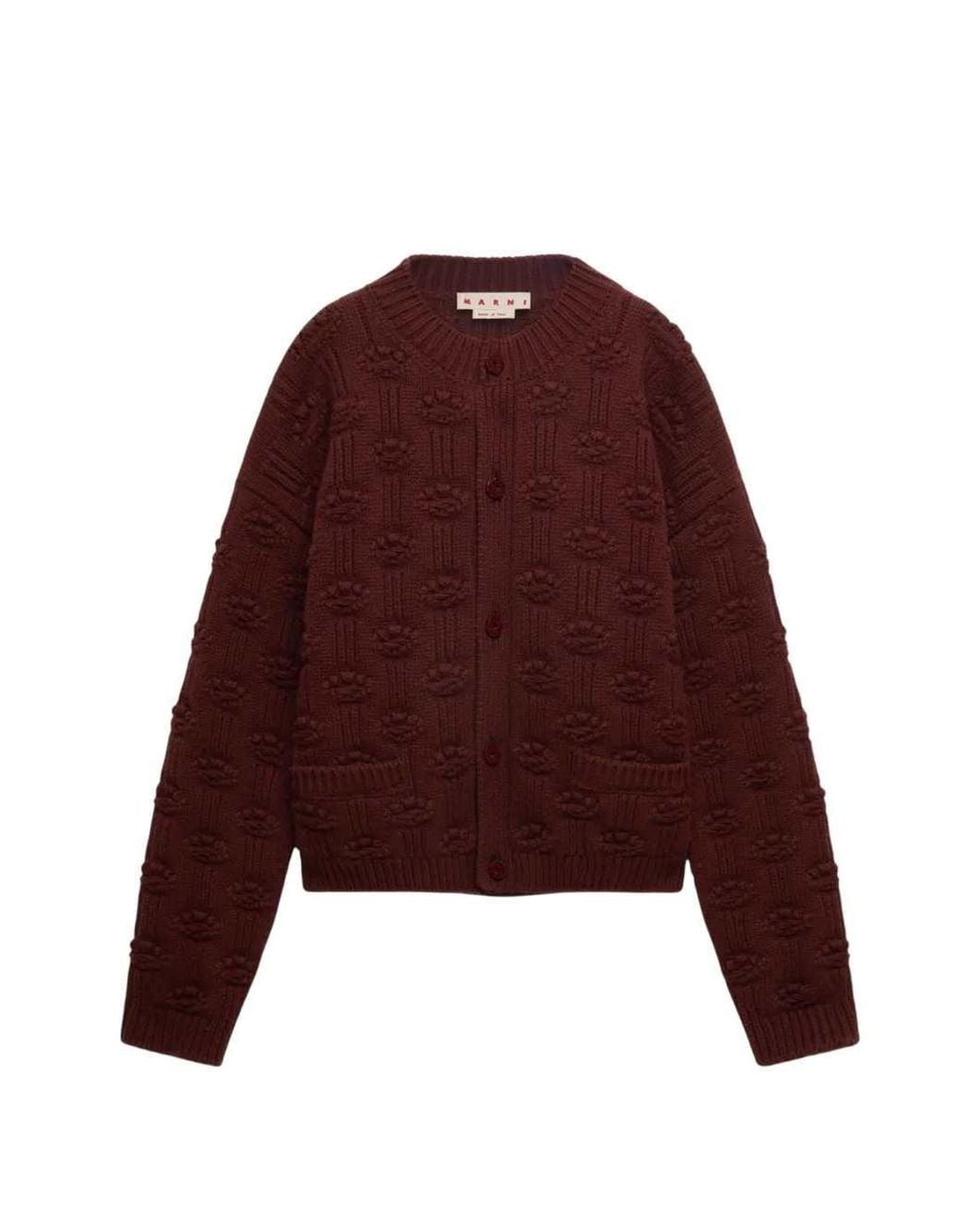 Marni Purple Wool And Cashmere Fisherman Cardigan for men