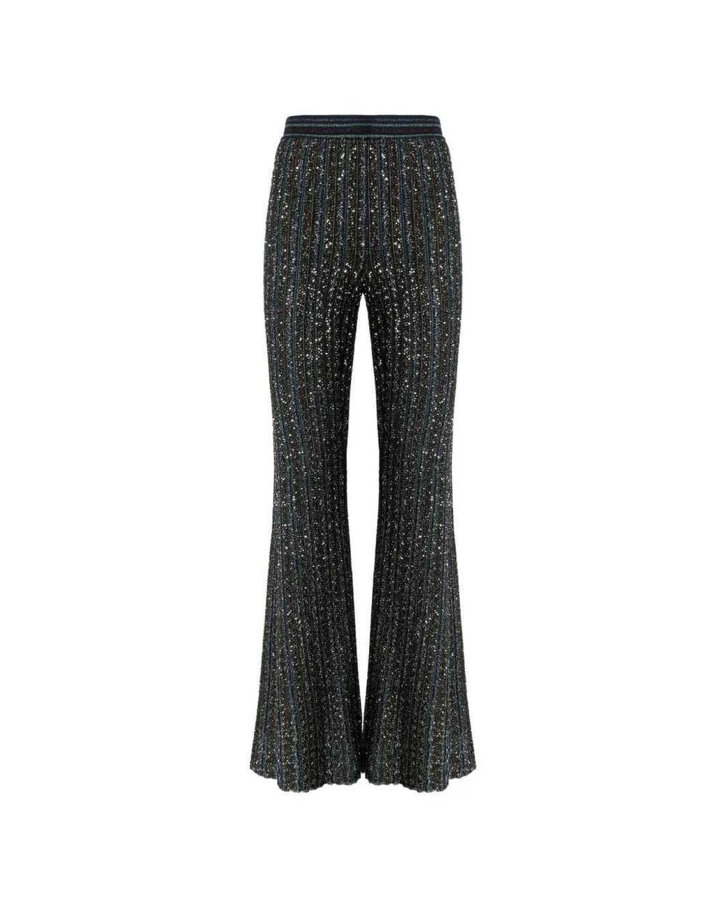 Missoni Black Sequin-Striped Trousers