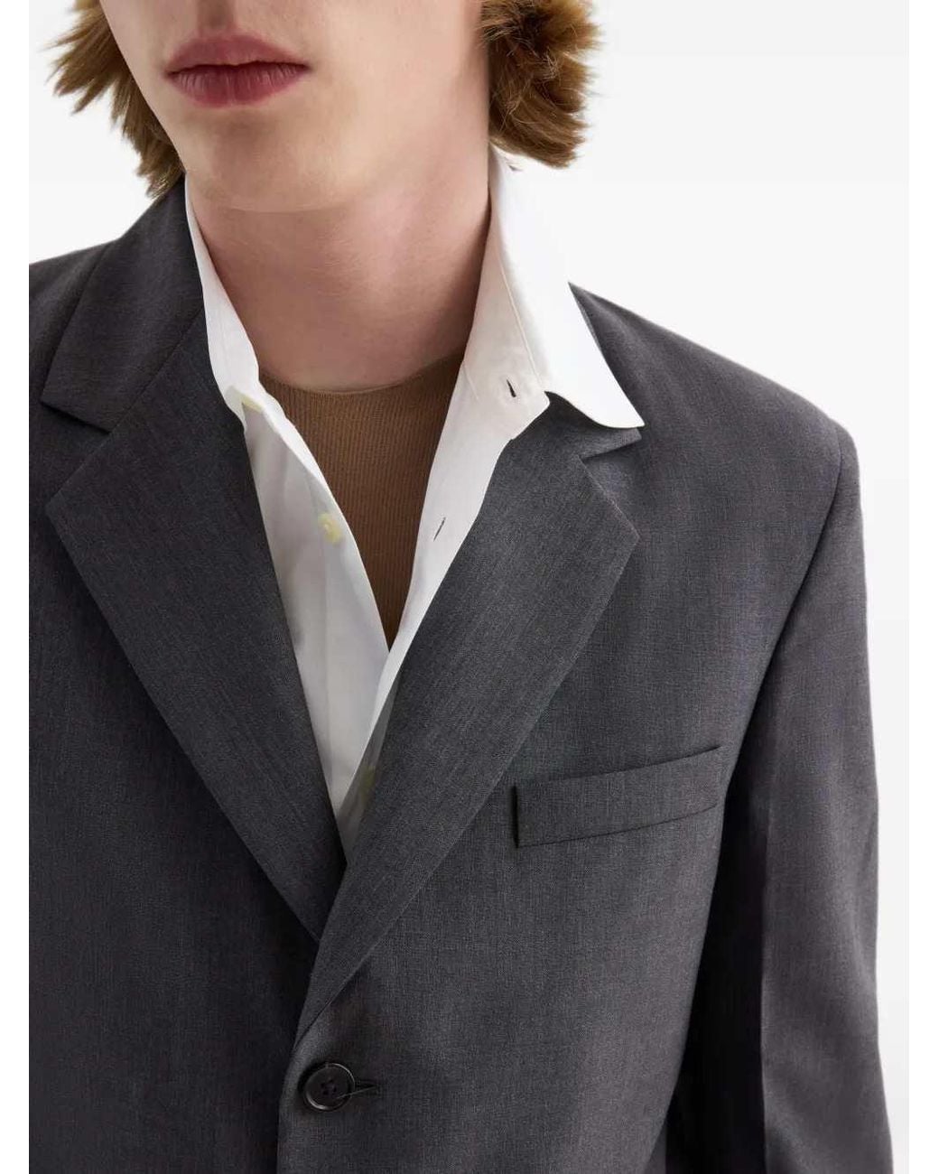 Jil Sander Gray Fil-À-Fil Single-Breasted Jacket for men
