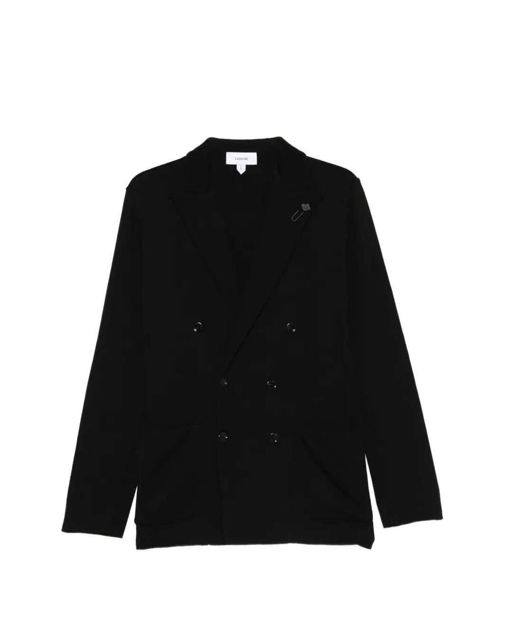 Lardini Black Double-Breasted Jacket for men