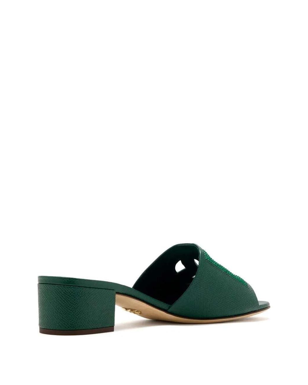 Dolce & Gabbana Green Embellished Mules