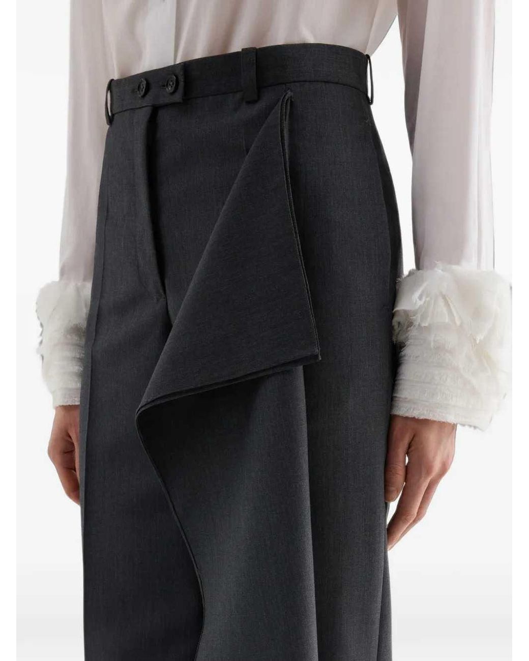 Jil Sander Gray Fil-À-Fil Wool Trousers