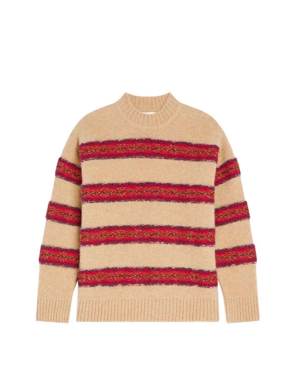 Dries Van Noten Red Jacquard Wool Sweater for men