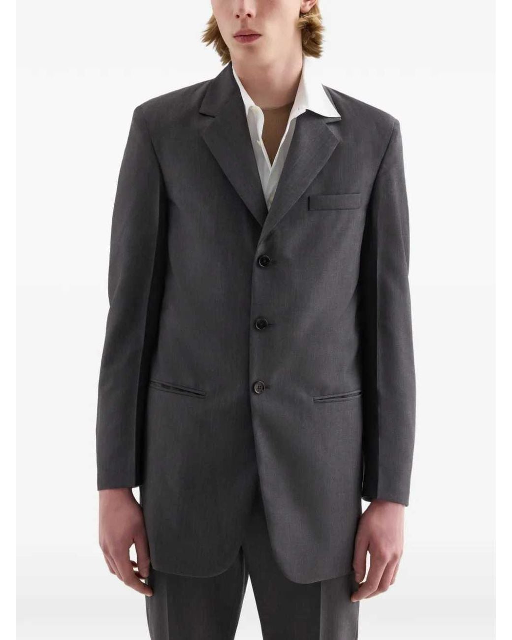 Jil Sander Gray Fil-À-Fil Single-Breasted Jacket for men