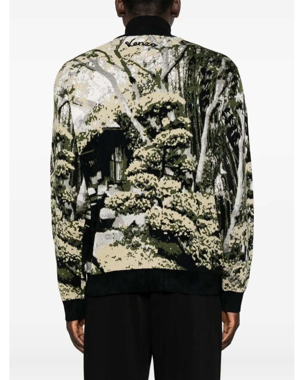 KENZO Black Japanese Garden Cardigan for men