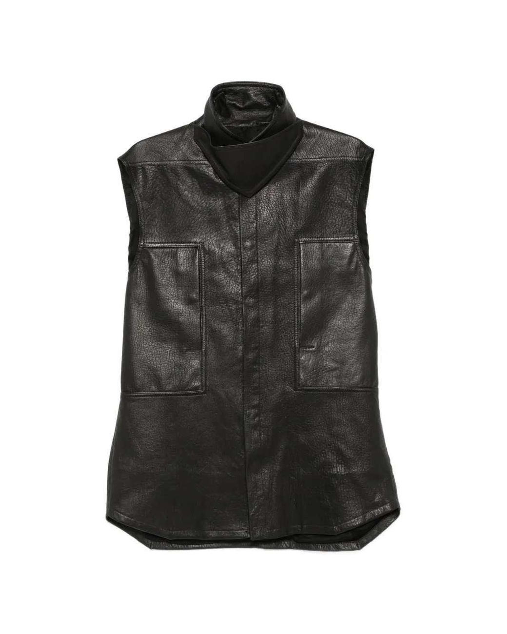 Rick Owens Black High-Neck Jacket for men