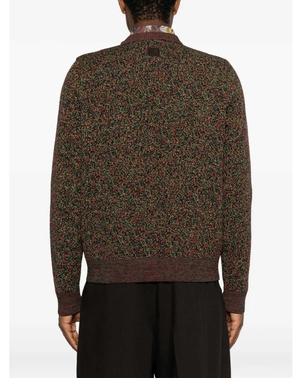 Etro Brown Wool-Blend Knit Sweater for men