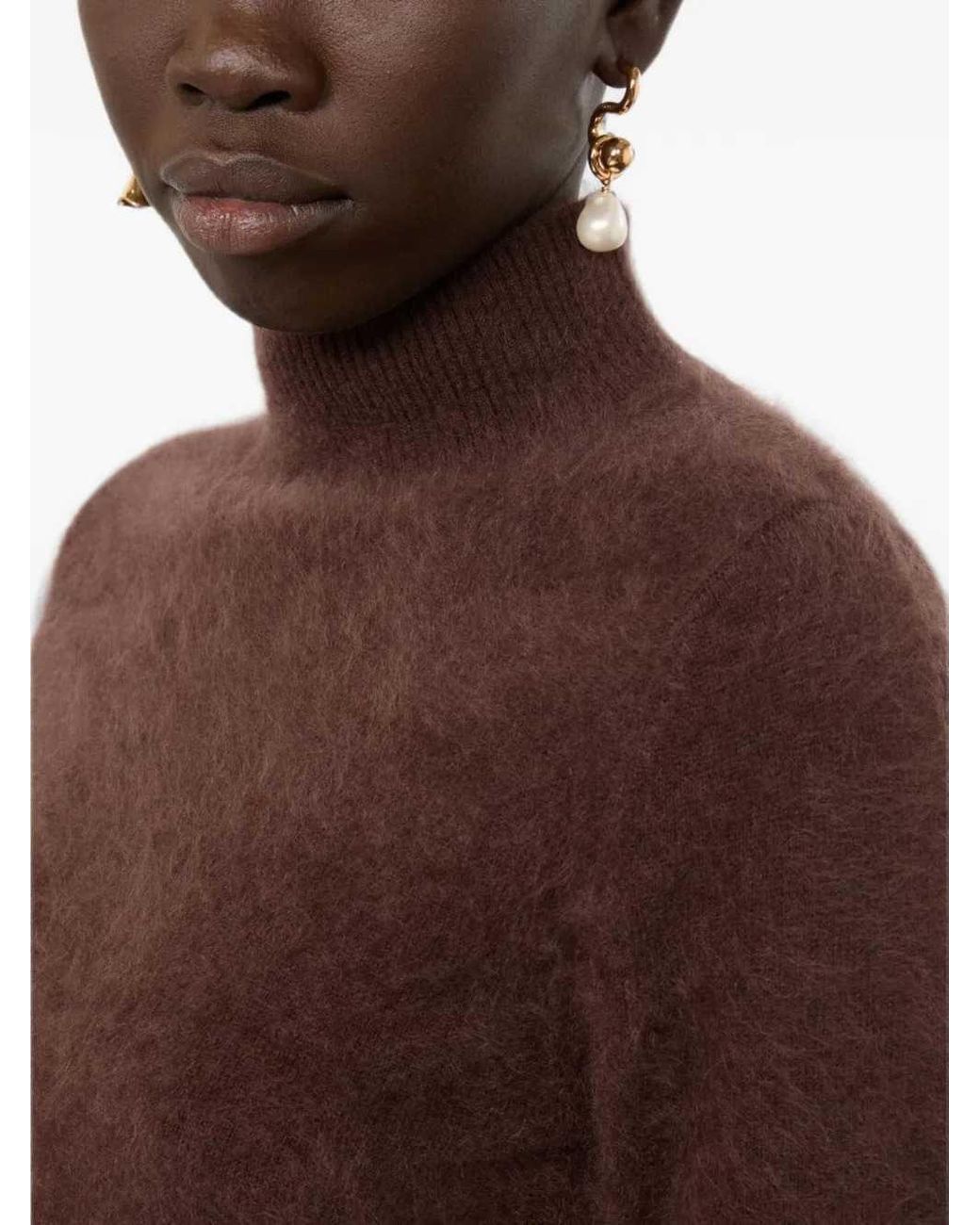 Sportmax Brown Agio Cropped Cashmere Sweater