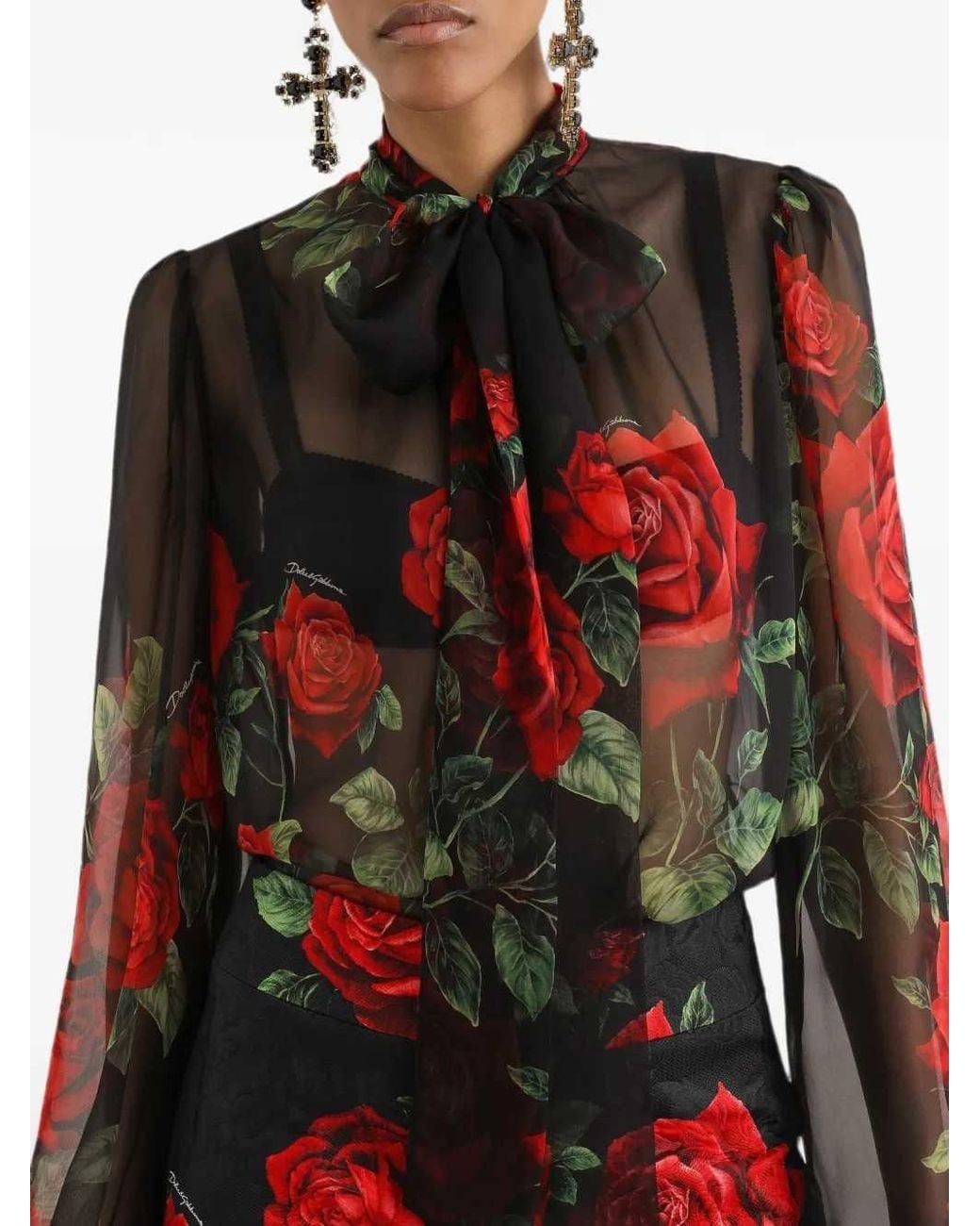 Dolce & Gabbana Brown Printed Blouse