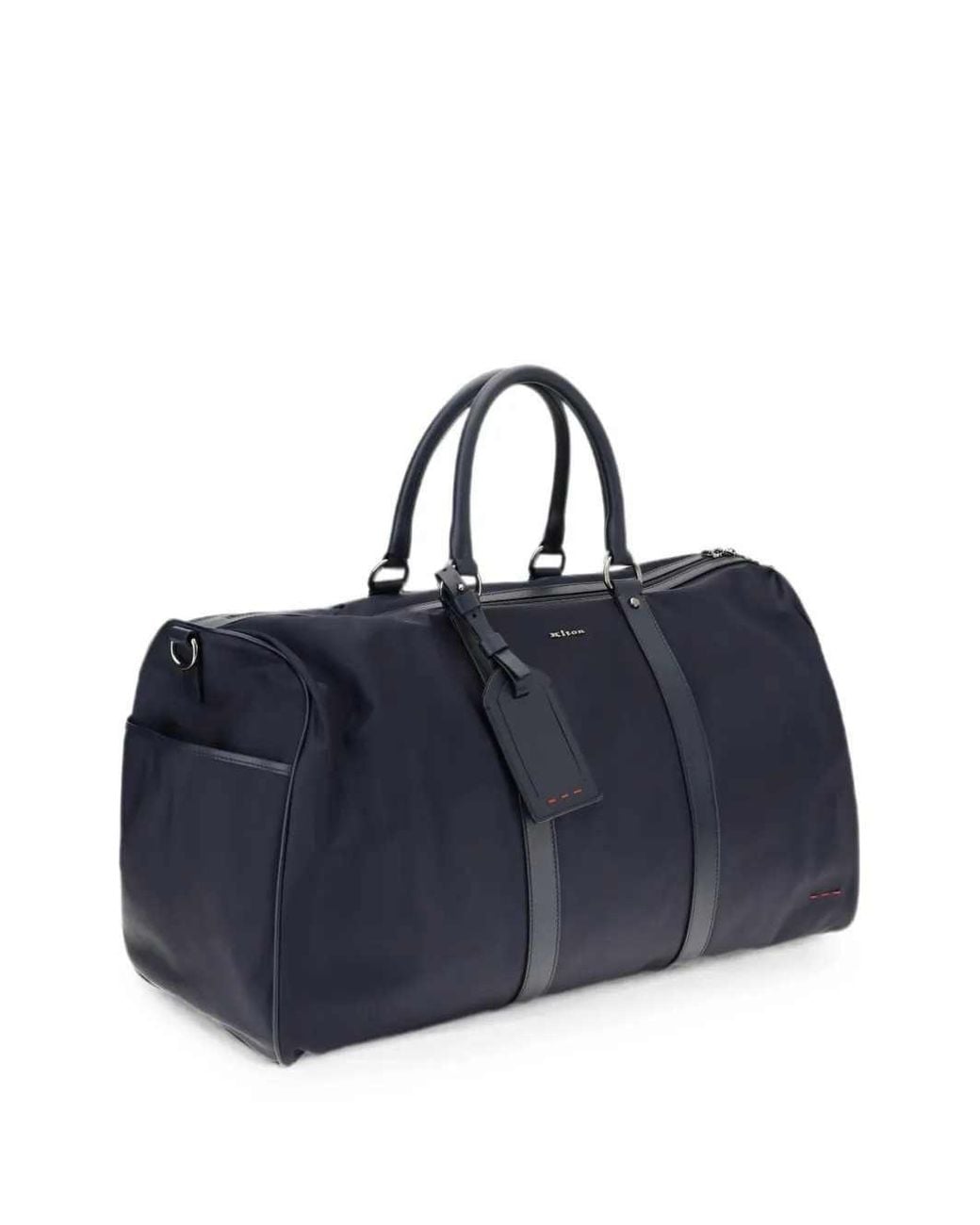 Kiton Blue Duffle Bag With Logo Plaque for men