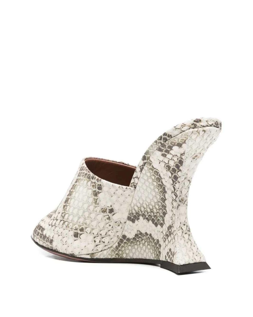 Paris Texas White Nina Snakeskin Sandals