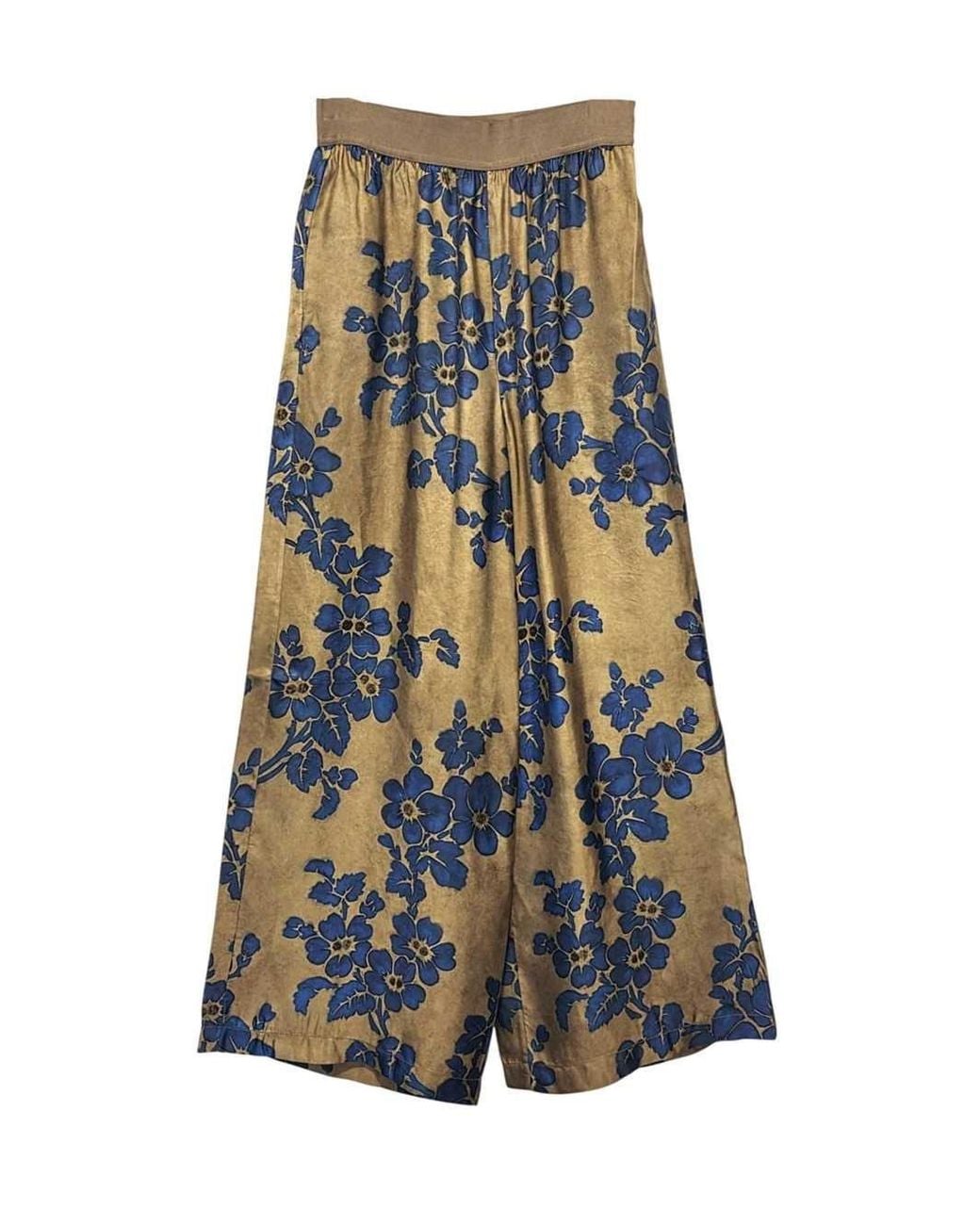Uma Wang Blue Pansy Trousers