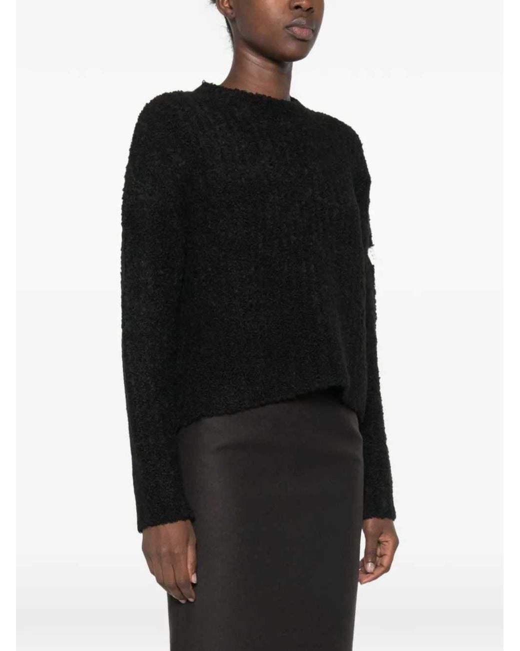 MM6 by Maison Margiela Black Sweater With Appliqué