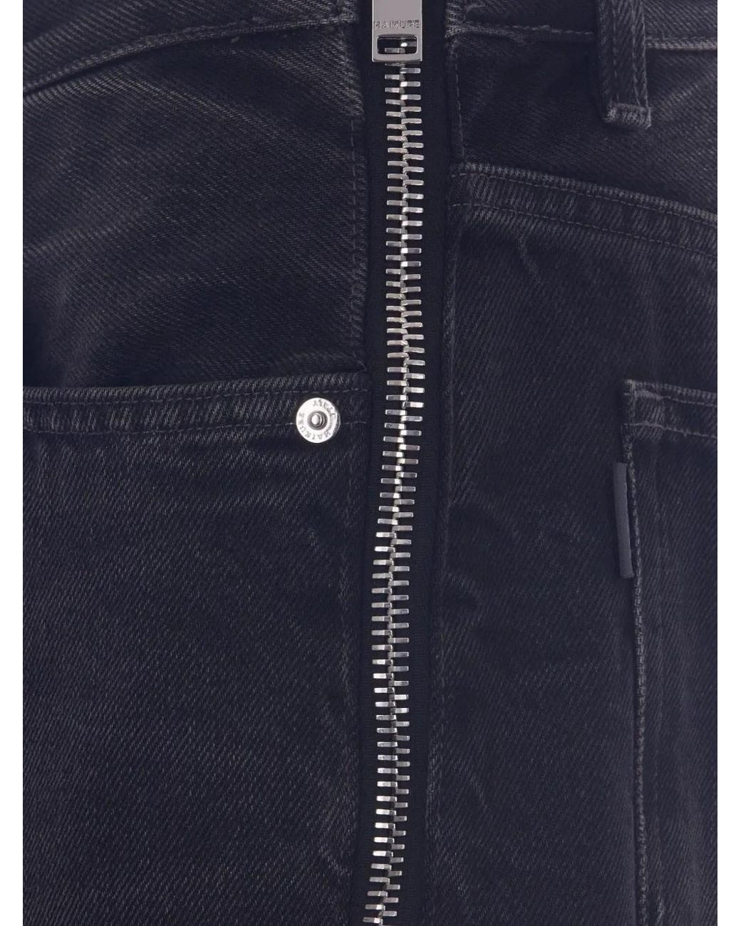 Haikure Blue Straight-Leg Jeans With Zip