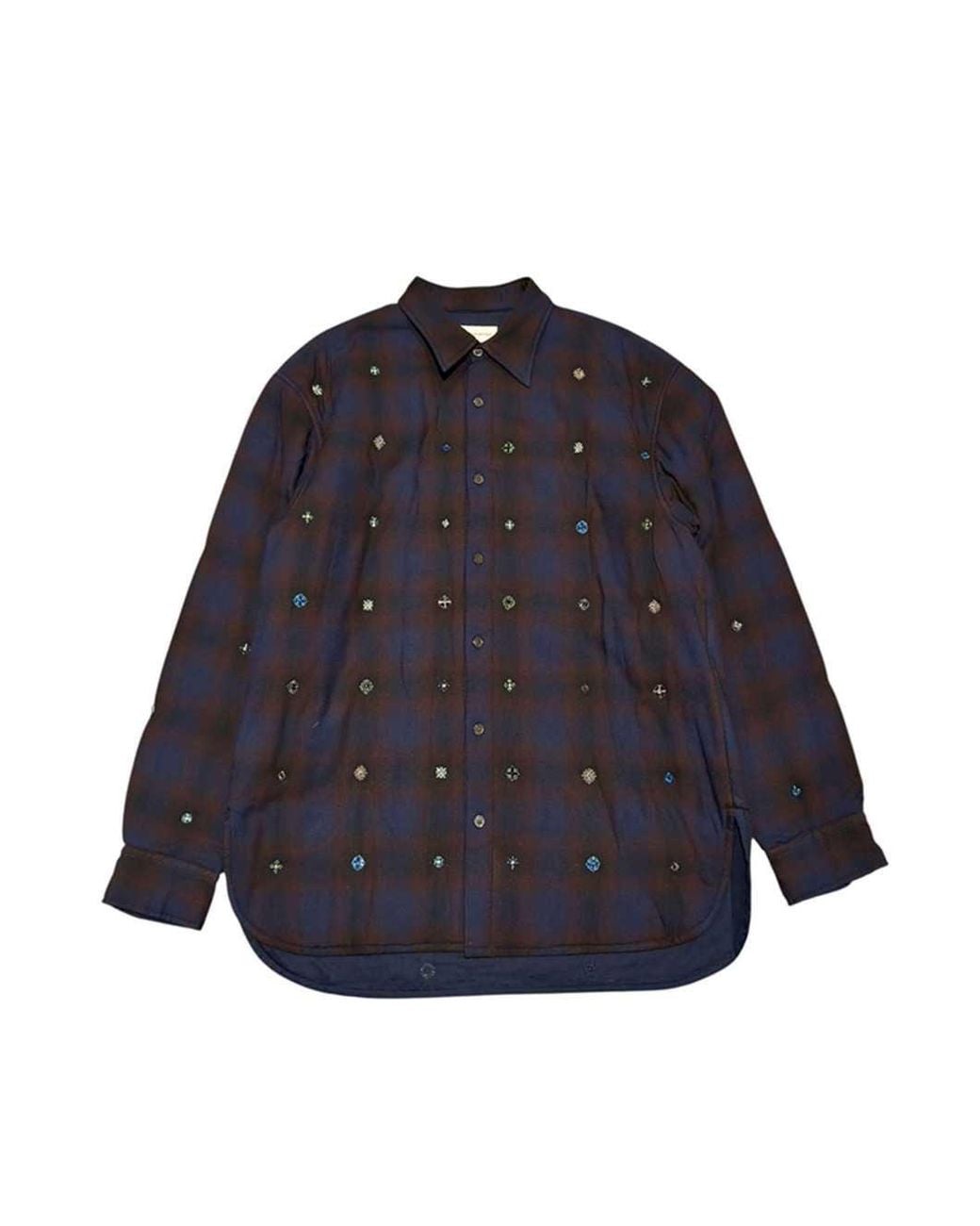 Dries Van Noten Blue Croomsy Emb 4133 M.W. Shirt Brn for men