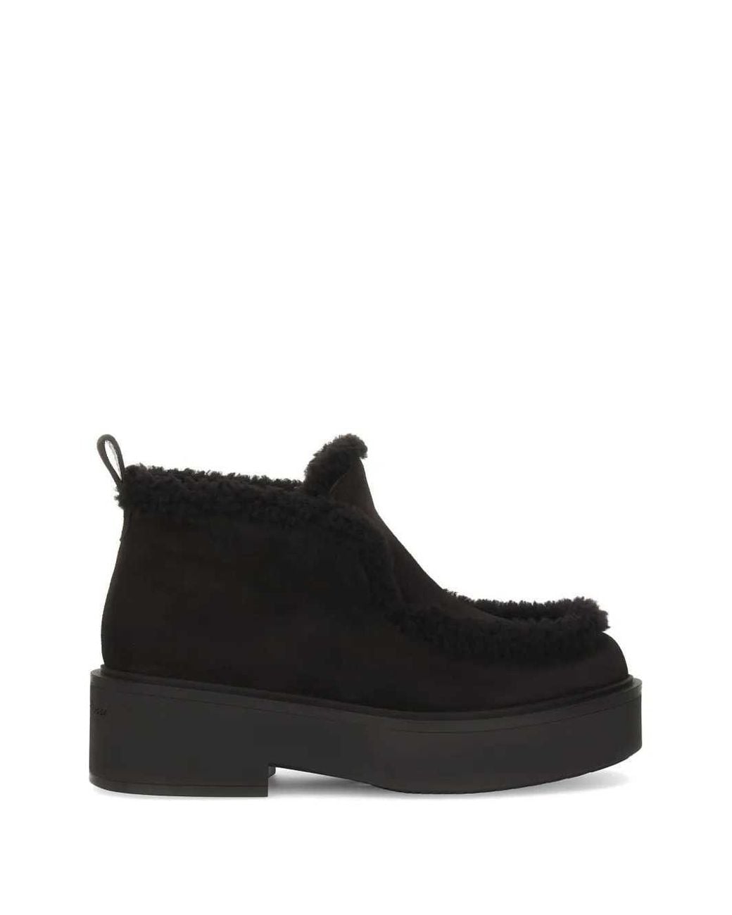 Gianvito Rossi Black Shearling-Trimmed Boots