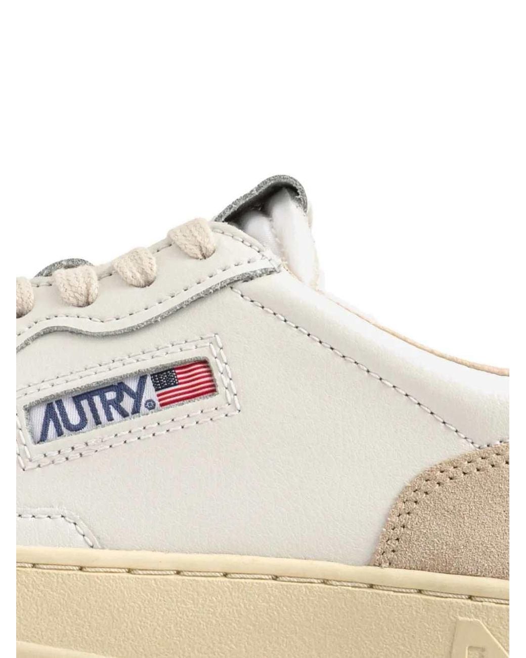 Autry White "Medalist Low Leather Suede Sneakers for men