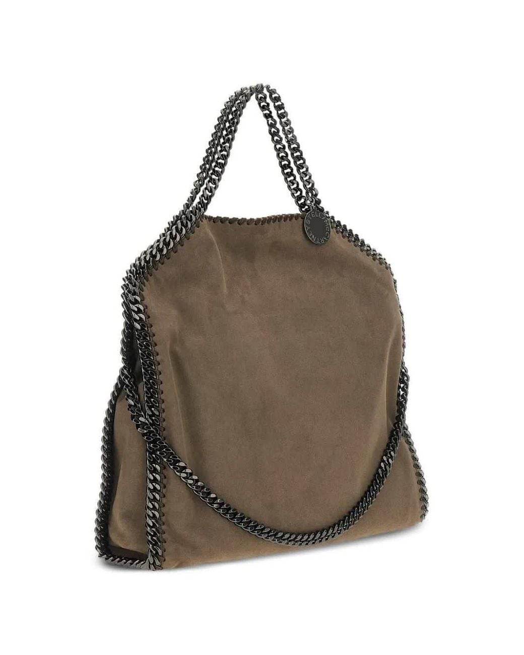 Stella McCartney Brown Falabella Chain-Trim Tote Bag