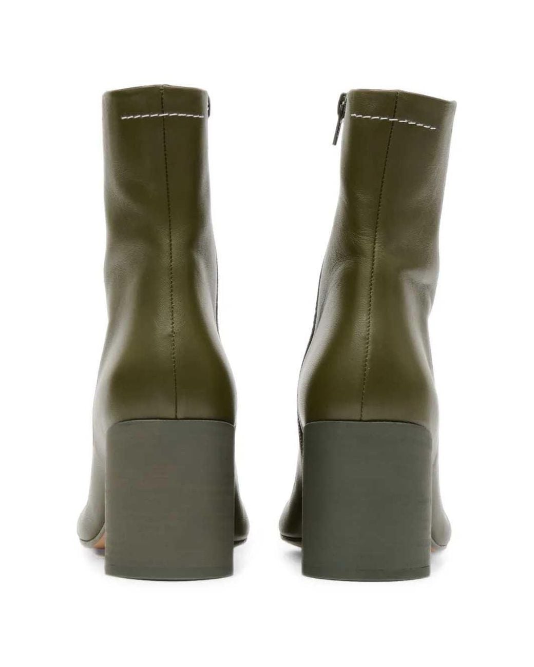 MM6 by Maison Margiela Green Anatomic 70Mm Ankle Boots