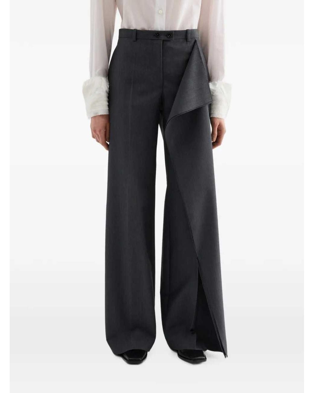 Jil Sander Gray Fil-À-Fil Wool Trousers