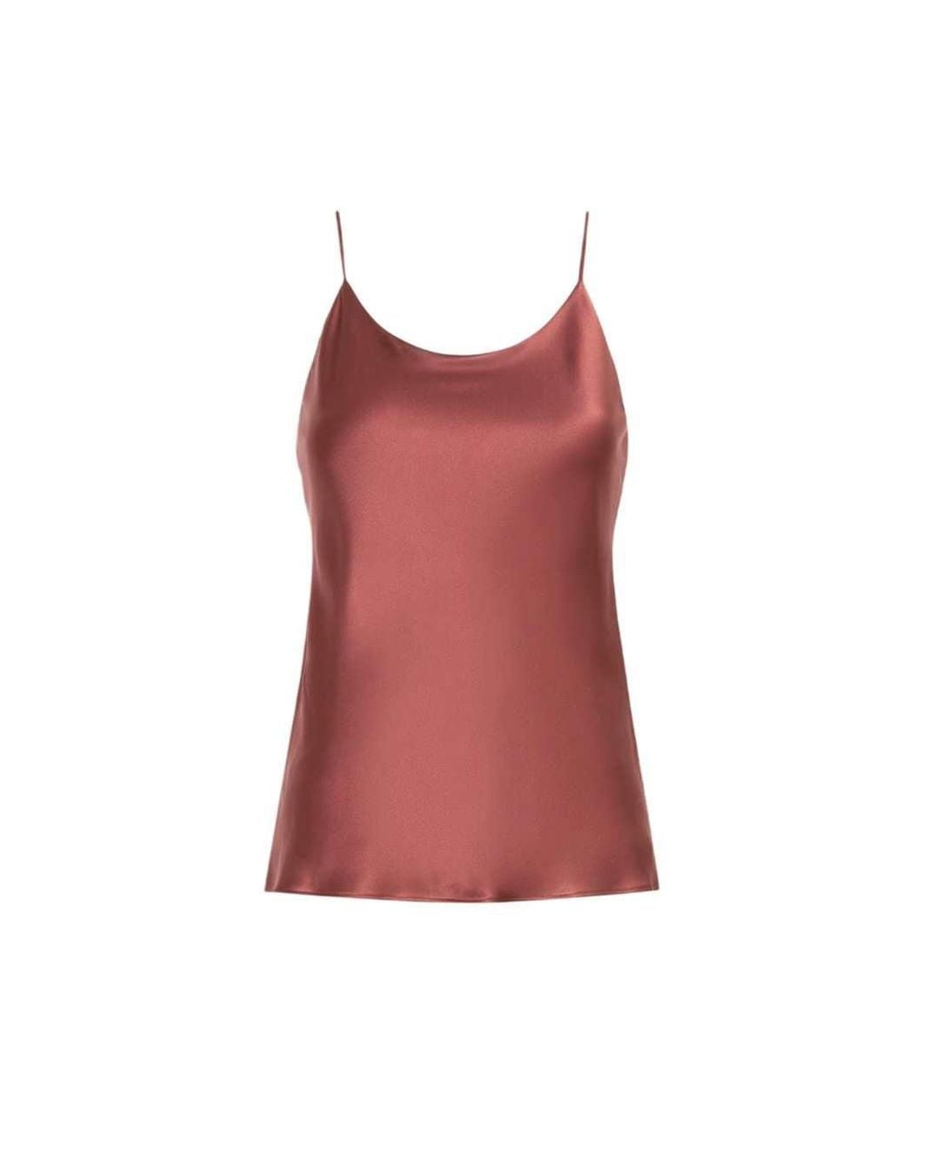 Max Mara Red Silk Satin Top