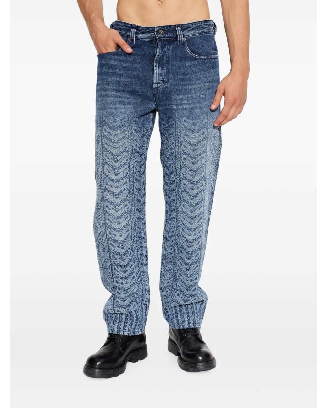 DIESEL Blue 2024 D-Macs-S8 Printed Jeans for men