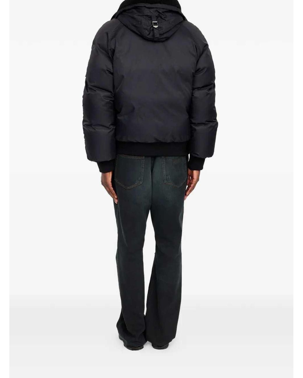 MM6 by Maison Margiela Black Hooded Bomber Jacket for men