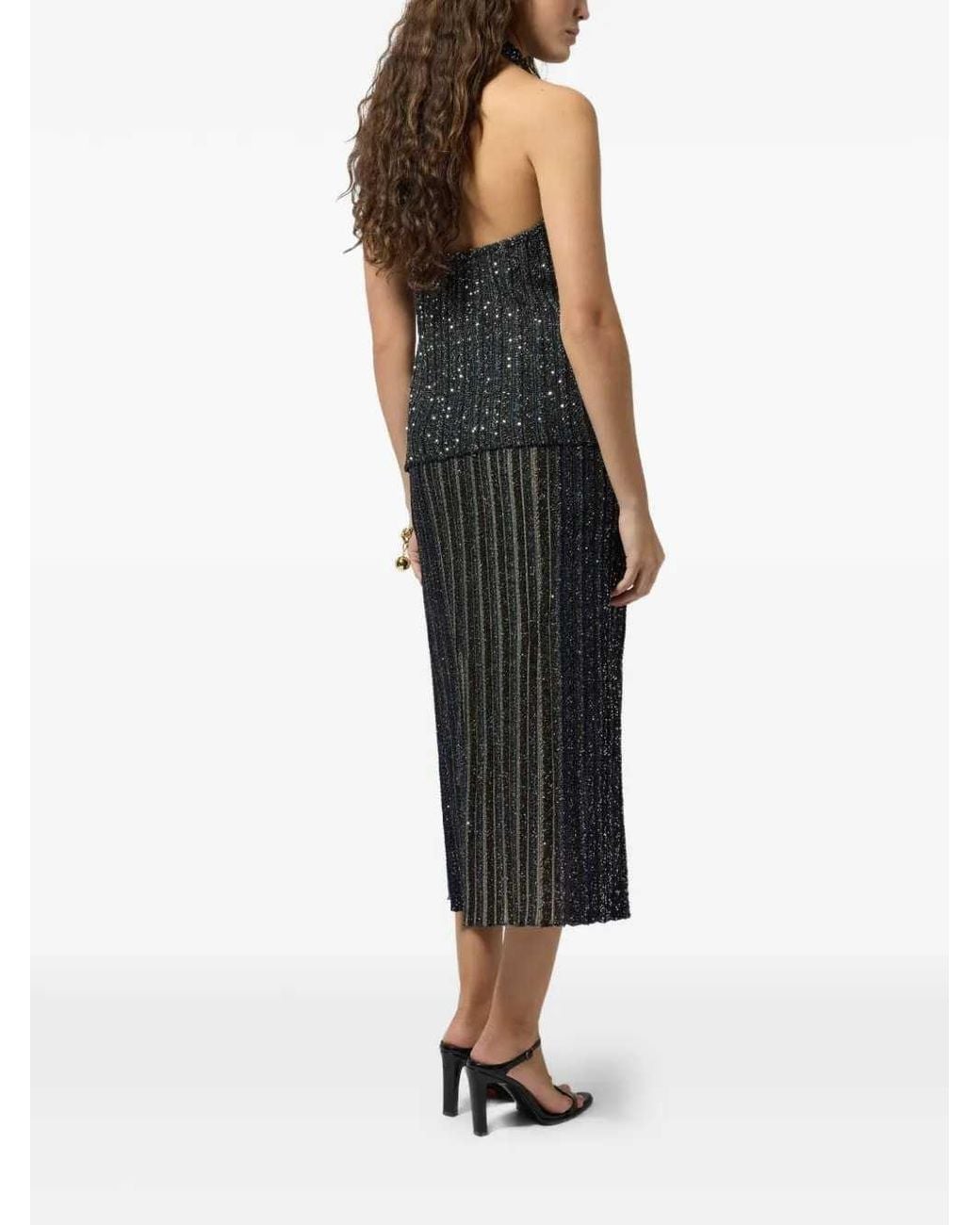 Missoni Black Sequin Halter Top