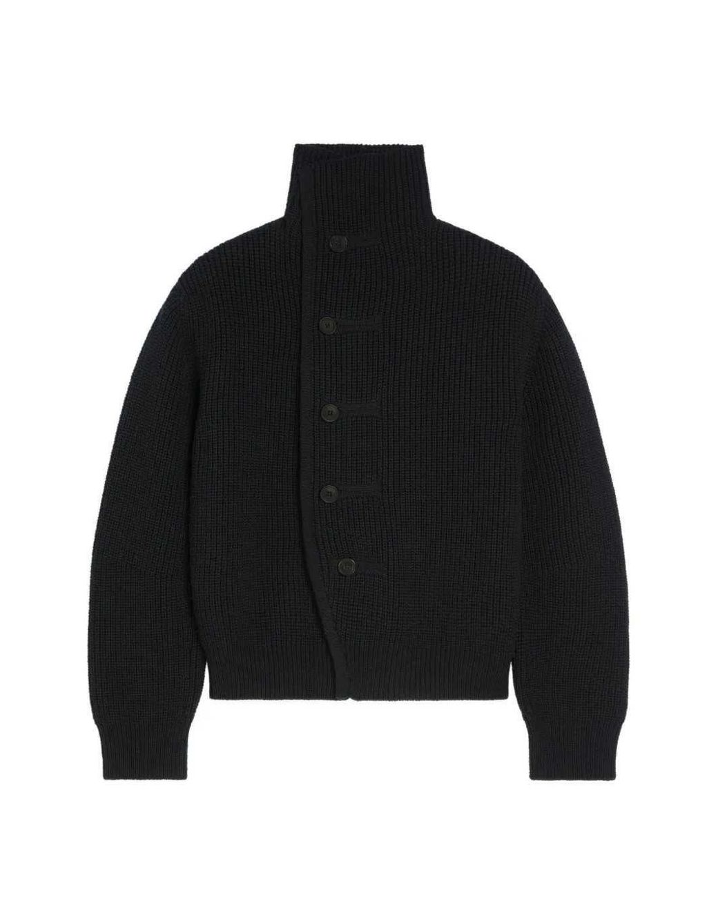 Dries Van Noten Black Chunky Wool Cardigan for men