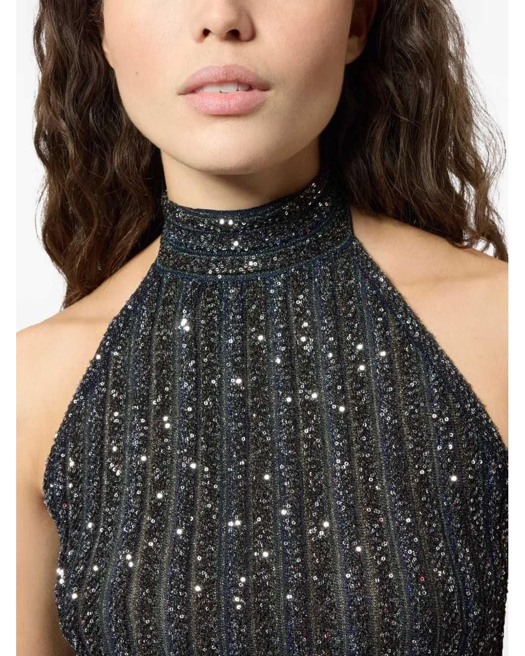 Missoni Black Sequin Halter Top