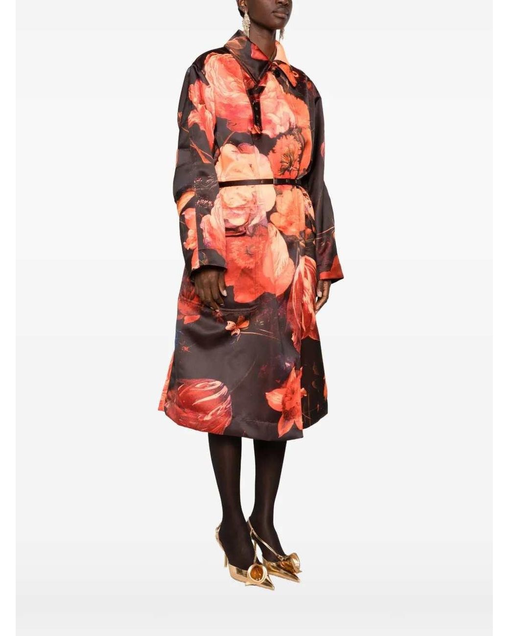 Dries Van Noten Red Rain 4038 W.W. Coat Neon