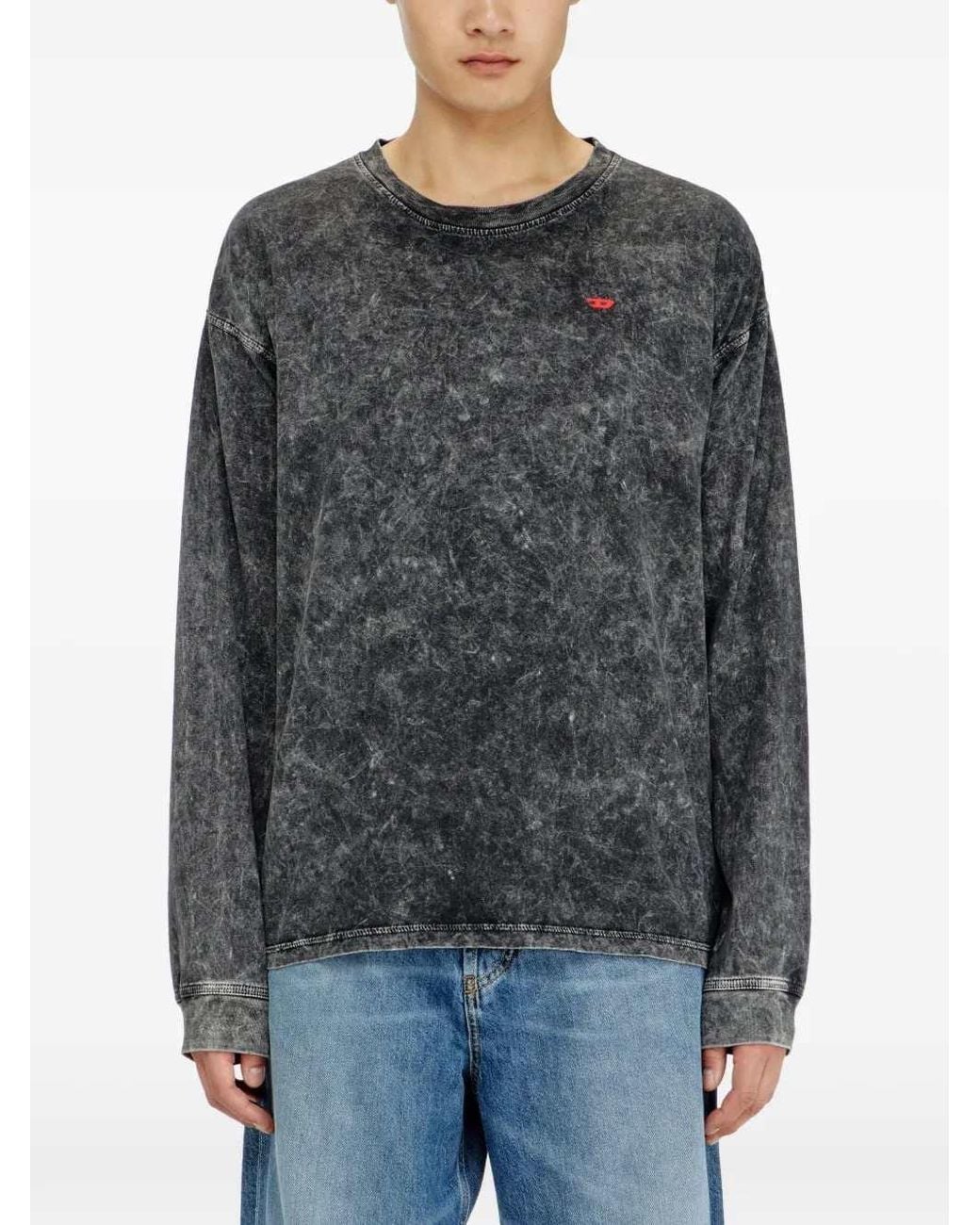 DIESEL Gray Long-Sleeve T-Shirt for men