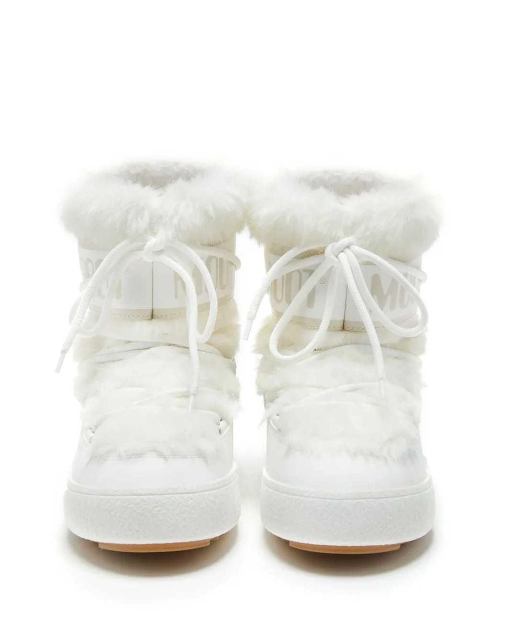 Moon Boot White Ltrack Low Faux-Fur Boots