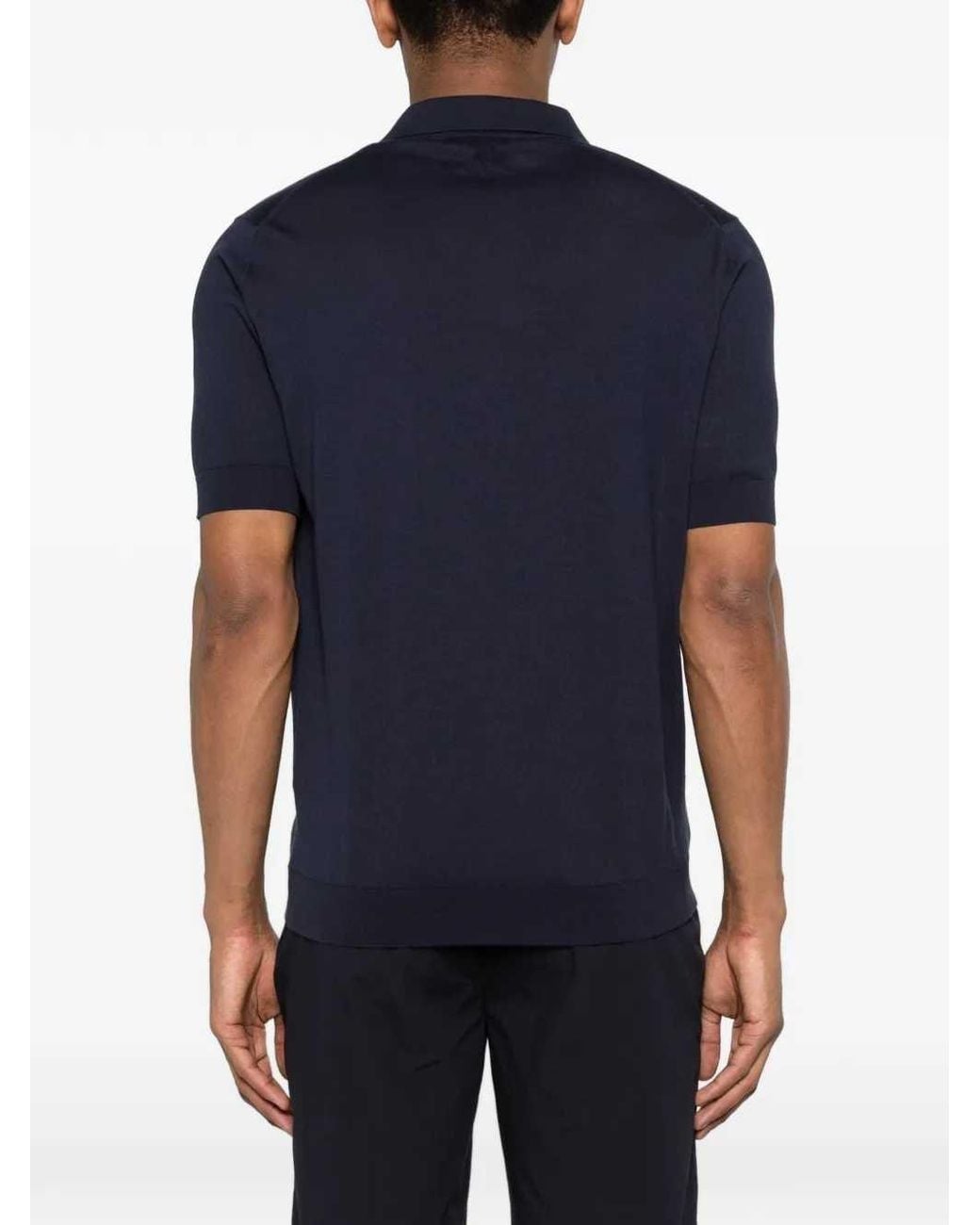 Lardini Blue Open-Neck T-Shirt for men