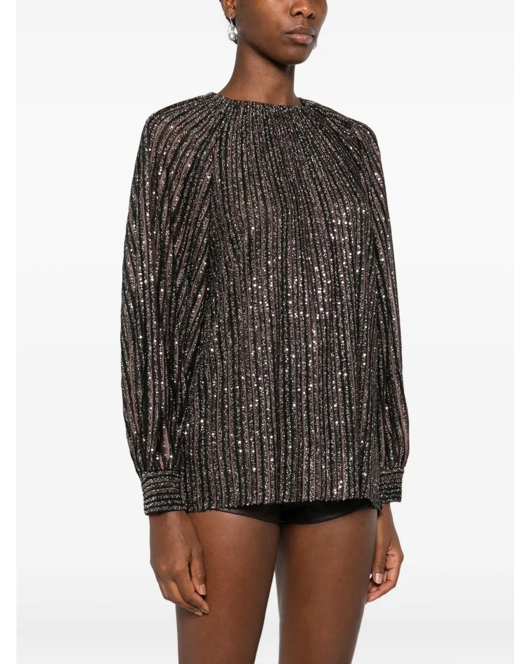 Missoni Gray Striped Top With Sequins