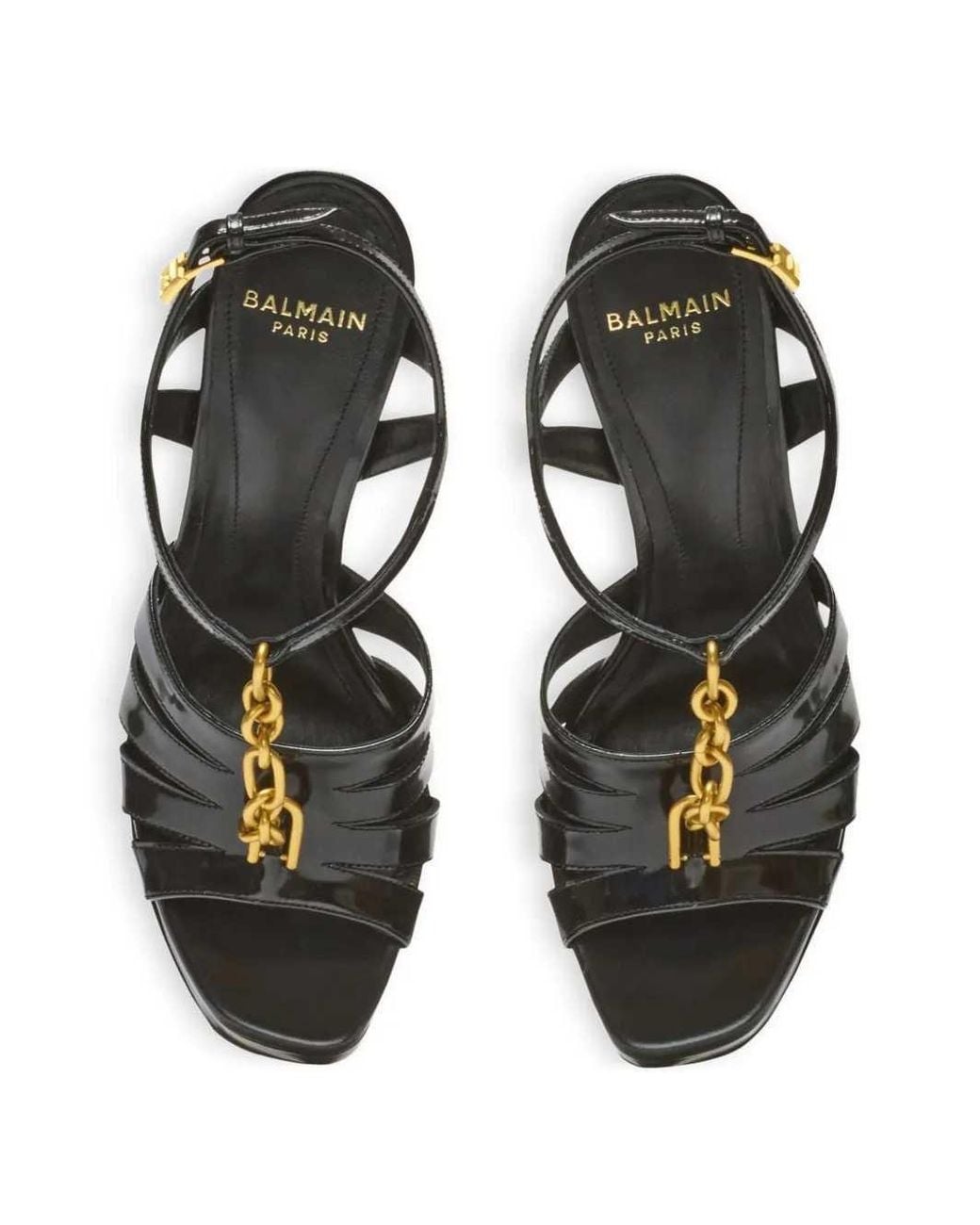 Balmain Black Sync Platform Sandals