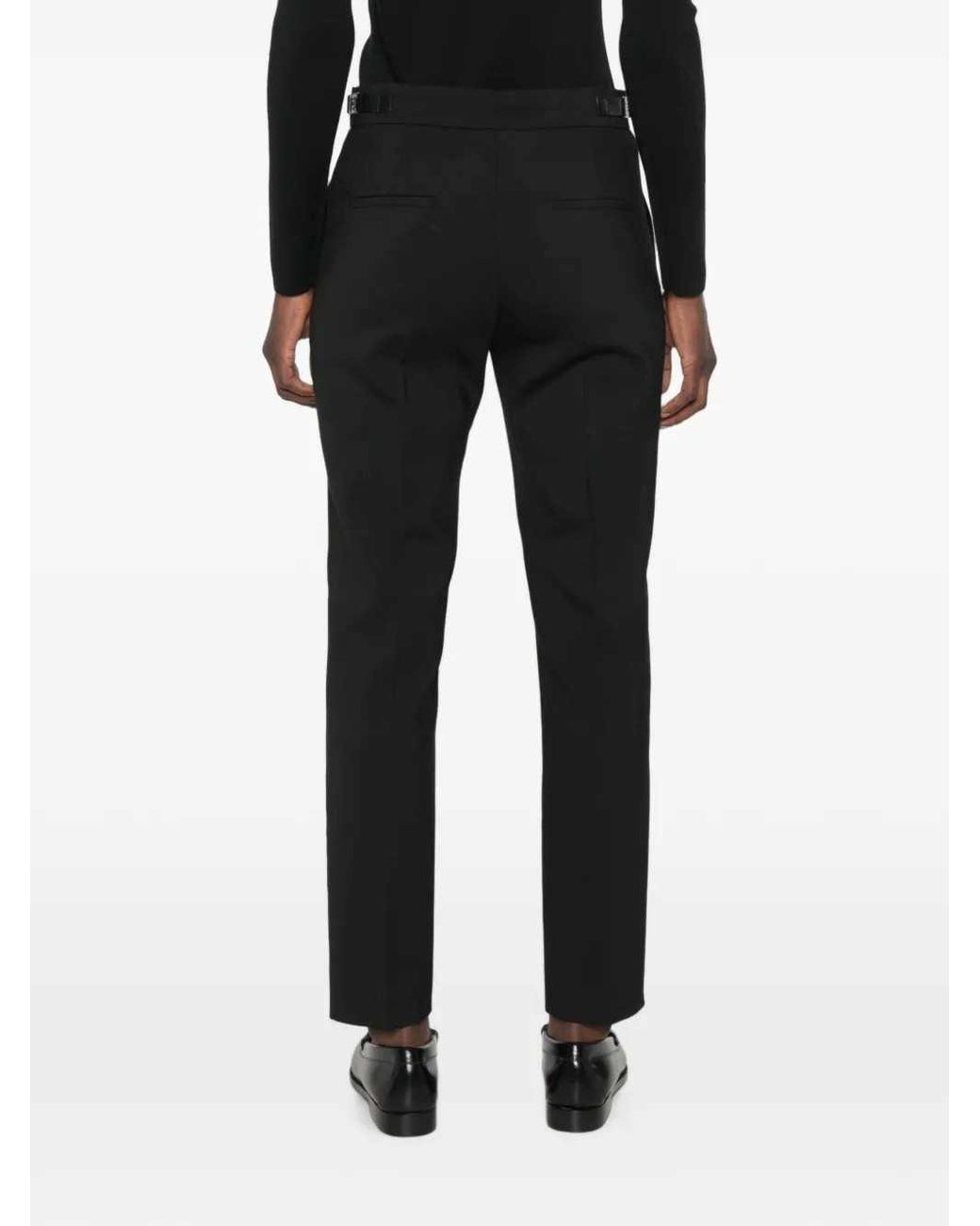 Max Mara Black Tailored Trousers With Buckle Detail