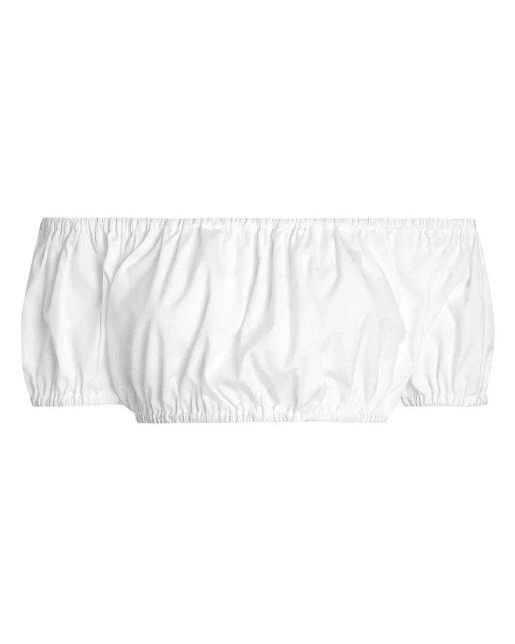 Dolce & Gabbana White Dolce & Gabbana Ruched Cropped Top