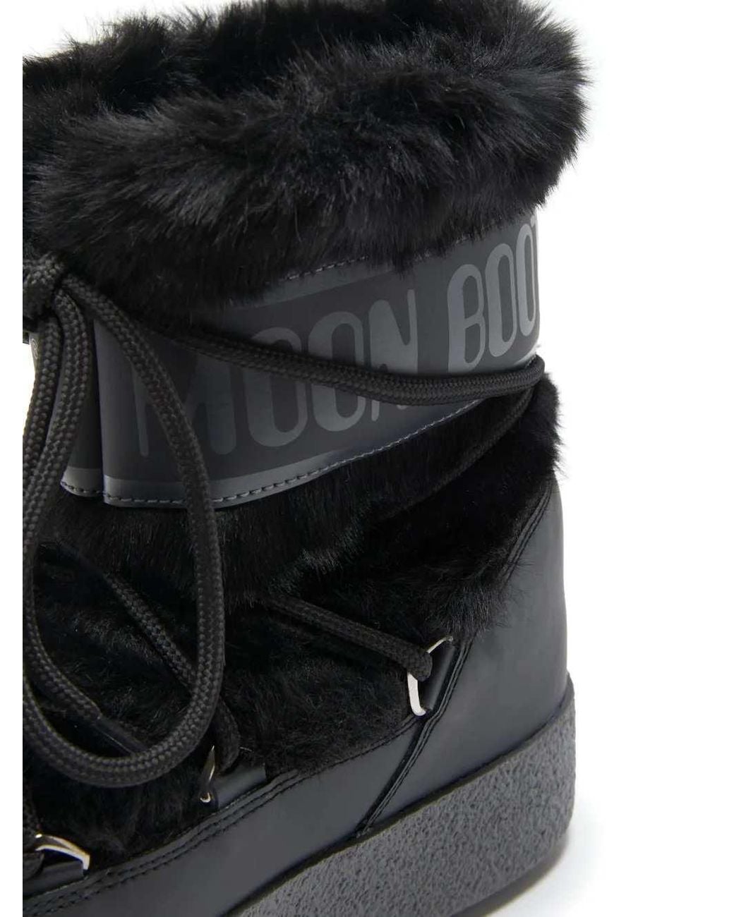 Moon Boot Black Ltrack Low Faux-Fur Boots